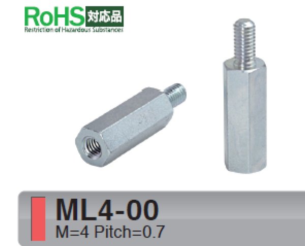 画像1: Mタイプ 六角 　スチール　オネジ/メネジ M4 標準型 (1)