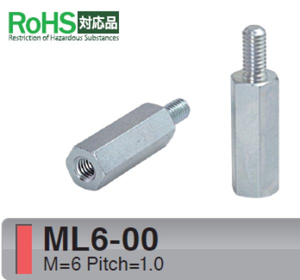 画像1: Mタイプ 六角 　スチール　オネジ/メネジ M6標準型 (1)