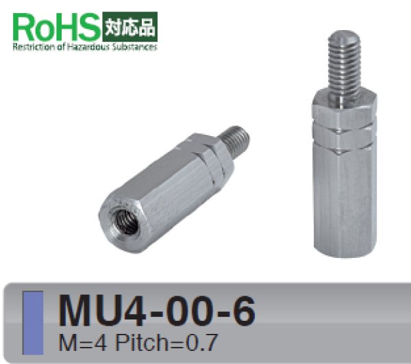 画像1: Mタイプ 六角　ステンレス　 オネジ/メネジ M4 標準型　（SUS316） (1)