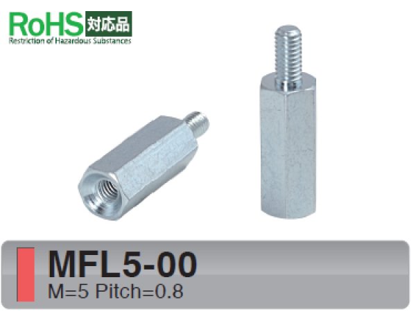 画像1: MFタイプ 六角 　スチール　オネジ/メネジ M5 皿ねじ用 (1)