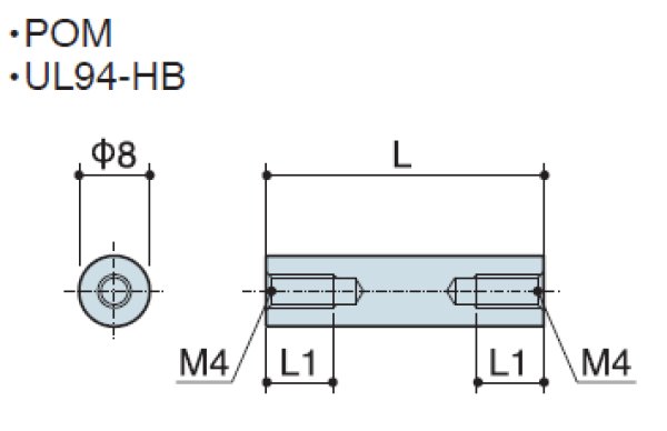 画像2: RFタイプ 丸型 樹脂 両メネジ M4 標準型 (2)