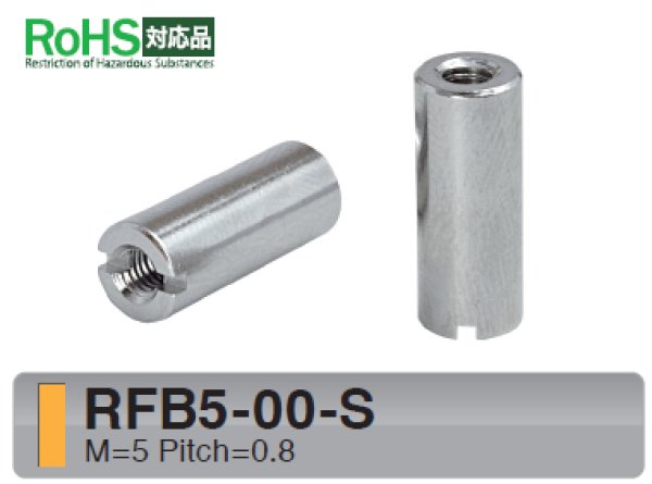 画像1: RF-Sタイプ 丸型　黄銅　両メネジ M5 スリット付(ドライバー用) (1)