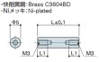 画像2: RFHタイプ 丸型 　黄銅　両メネジ M3  外径Φ5 (2)