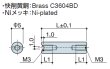 画像2: RFHタイプ 丸型 　黄銅　両メネジ M3 スリット付 外径Φ5 (2)