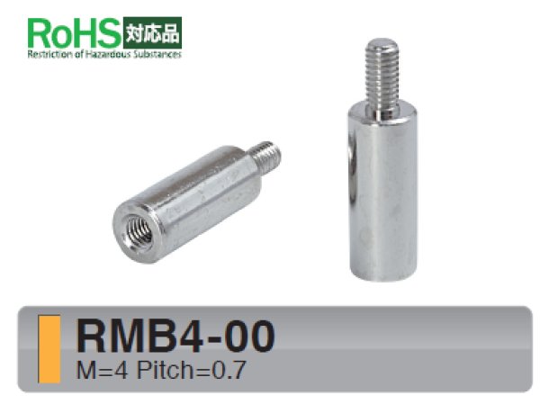 画像1: RMタイプ 丸型 　黄銅　オネジ/メネジ M4 標準型 (1)