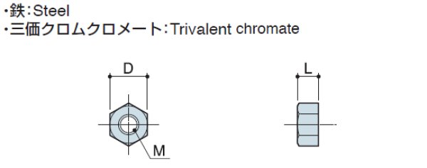 画像2: Nタイプ ナット  スチール 1種【 並目ねじ】 (2)