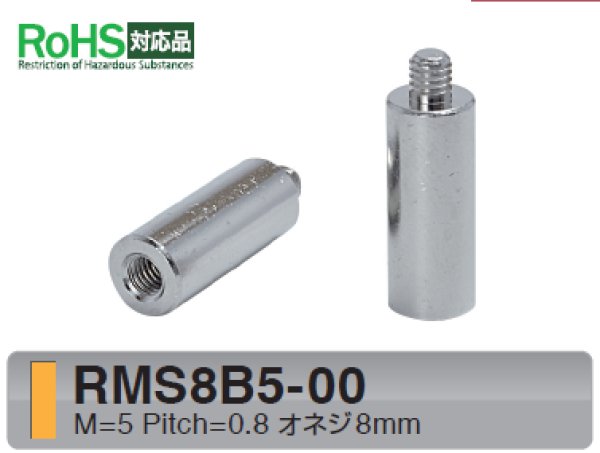 画像1: RMSタイプ 丸型 　黄銅　オネジ/メネジ M5 短間隔取付(オネジ8mm) (1)
