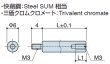 画像2: RMSタイプ 丸型 　スチール　オネジ/メネジ M3 短間隔取付(オネジ4mm) (2)