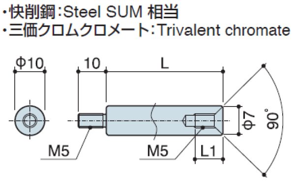 画像2: RMFタイプ 丸型  スチール オネジ/メネジ M4 皿ねじ用 (2)