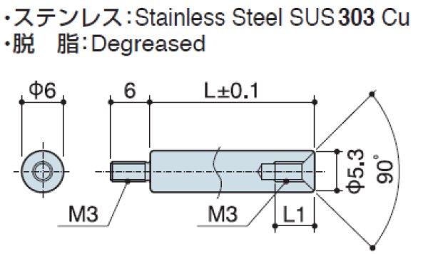 画像2: RMFタイプ 丸型  ステンレス オネジ/メネジ M3 皿ねじ用 (2)