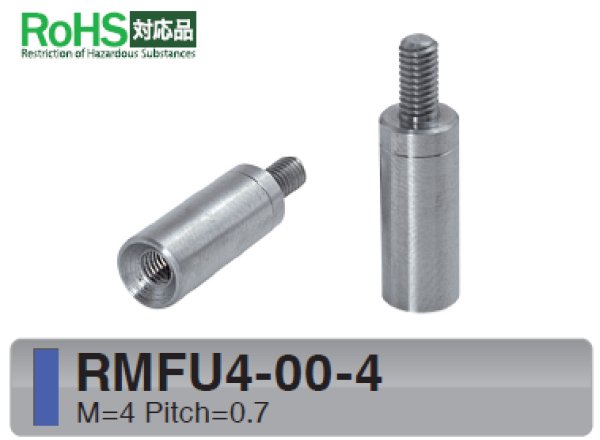 画像1: RMFタイプ 丸型 　ステンレス　オネジ/メネジ M4皿ねじ用(SUS304) (1)