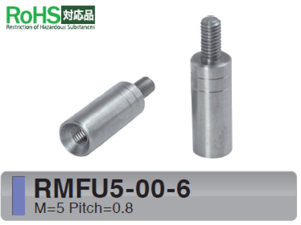 画像1: RMFタイプ 丸型 　ステンレス　オネジ/メネジ M5 皿ねじ用(SUS316) (1)