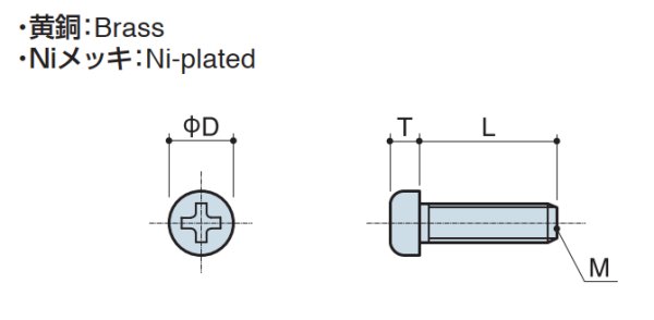 画像2: Sタイプ ナベ小ねじ 黄銅 【 並目ねじ】 (2)